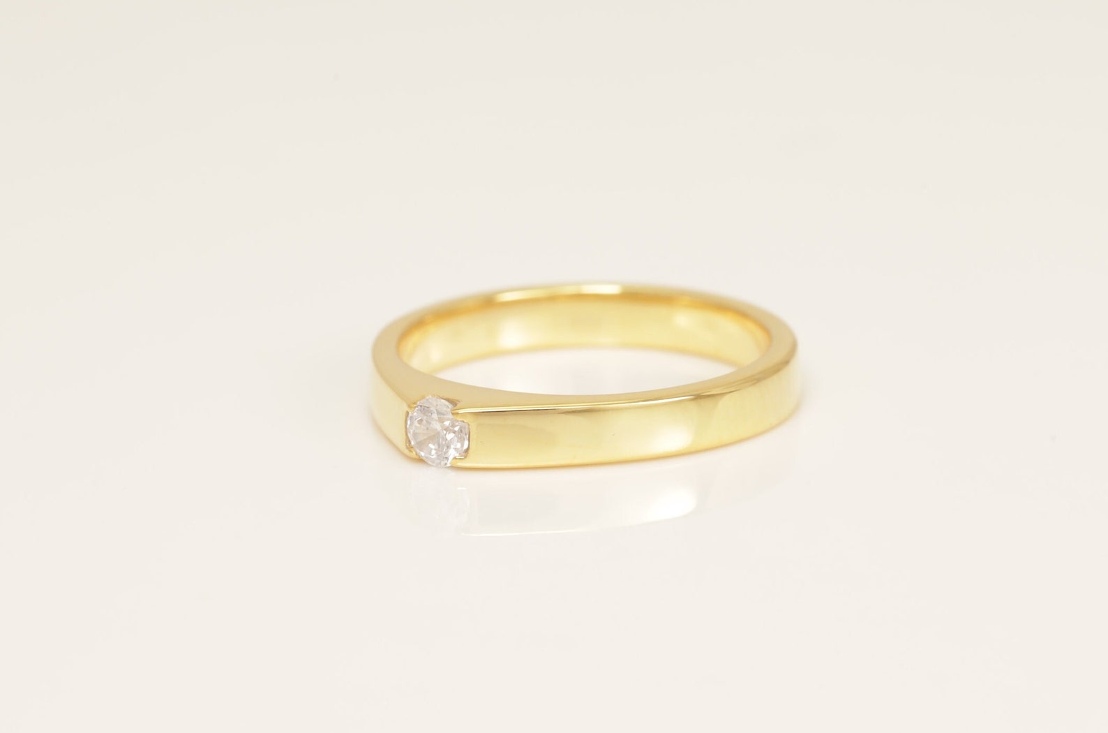 3.0mm Diamond Wedding Ring, Minimalist Diamond Engagement Ring Gift for Her, Unique Anniversary Ring, Promise Ring